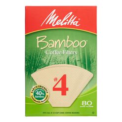 Bamboo No. 4 Cone Coffee Filters 80 Count