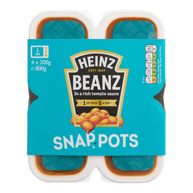 Heinz Baked Beanz Microwave Snap Pots 4 Pack Heinz Baked Beanz Microwave Snap Pots 4 Pack