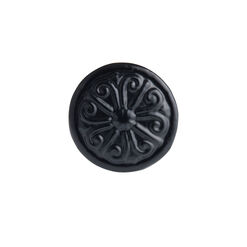 Black Iron Floral Motif Knobs 2 Pack