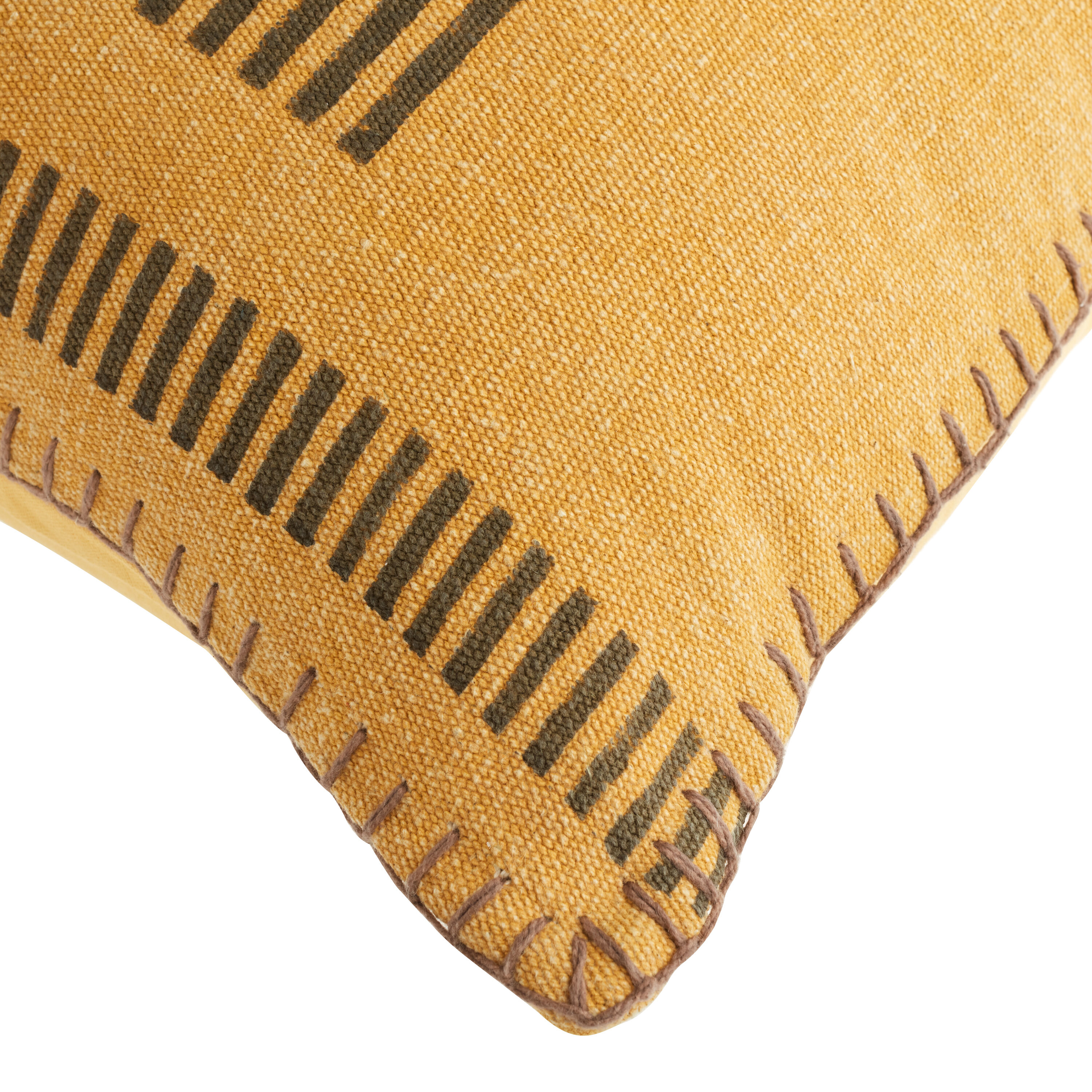Mustard Block Print Arch Throw Pillow World Market