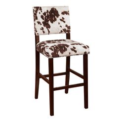 Udder Madness Faux Cowhide Upholstered Barstool