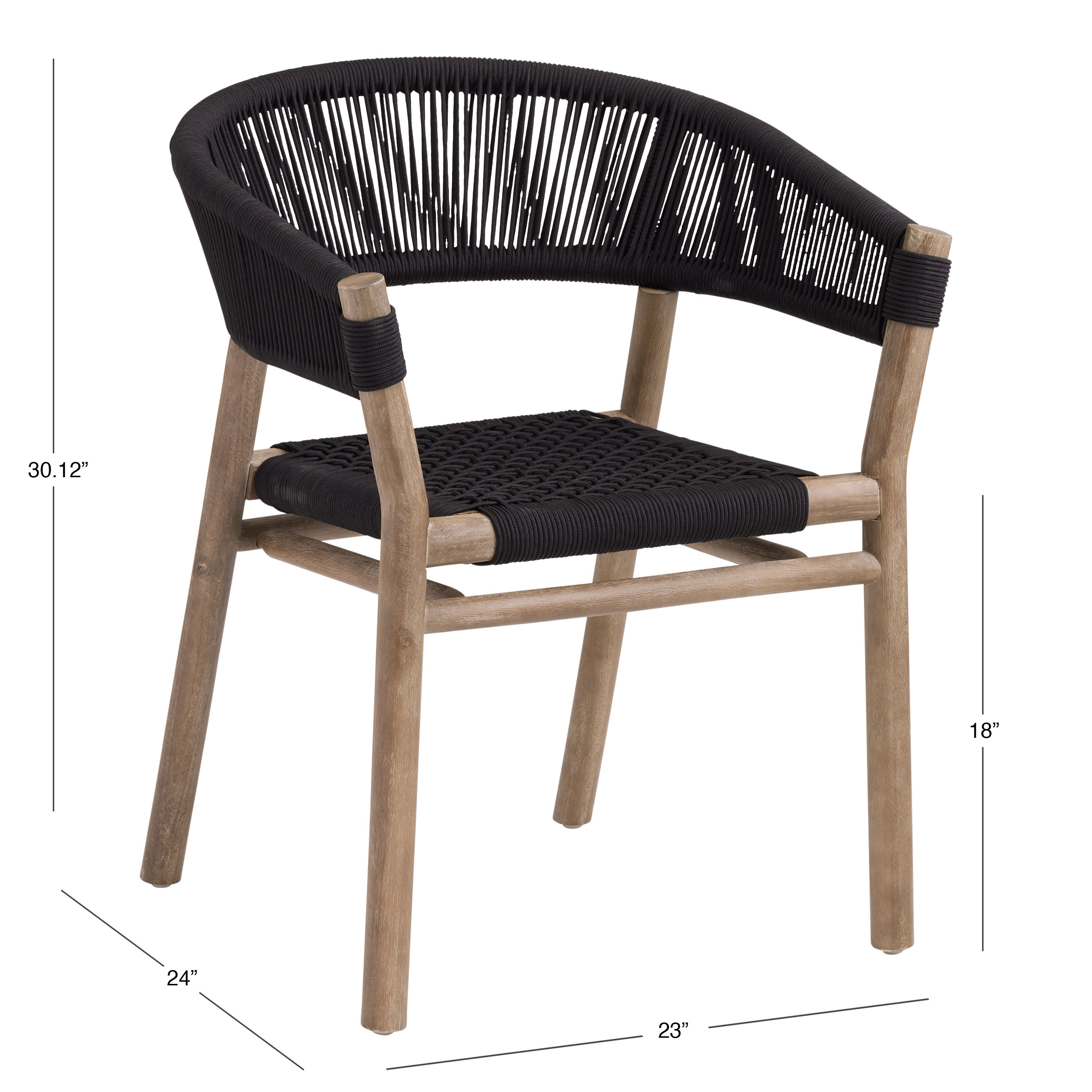 Wood and sales rope dining chairs