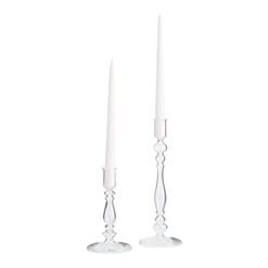 Clear Glass Taper Candle Holder