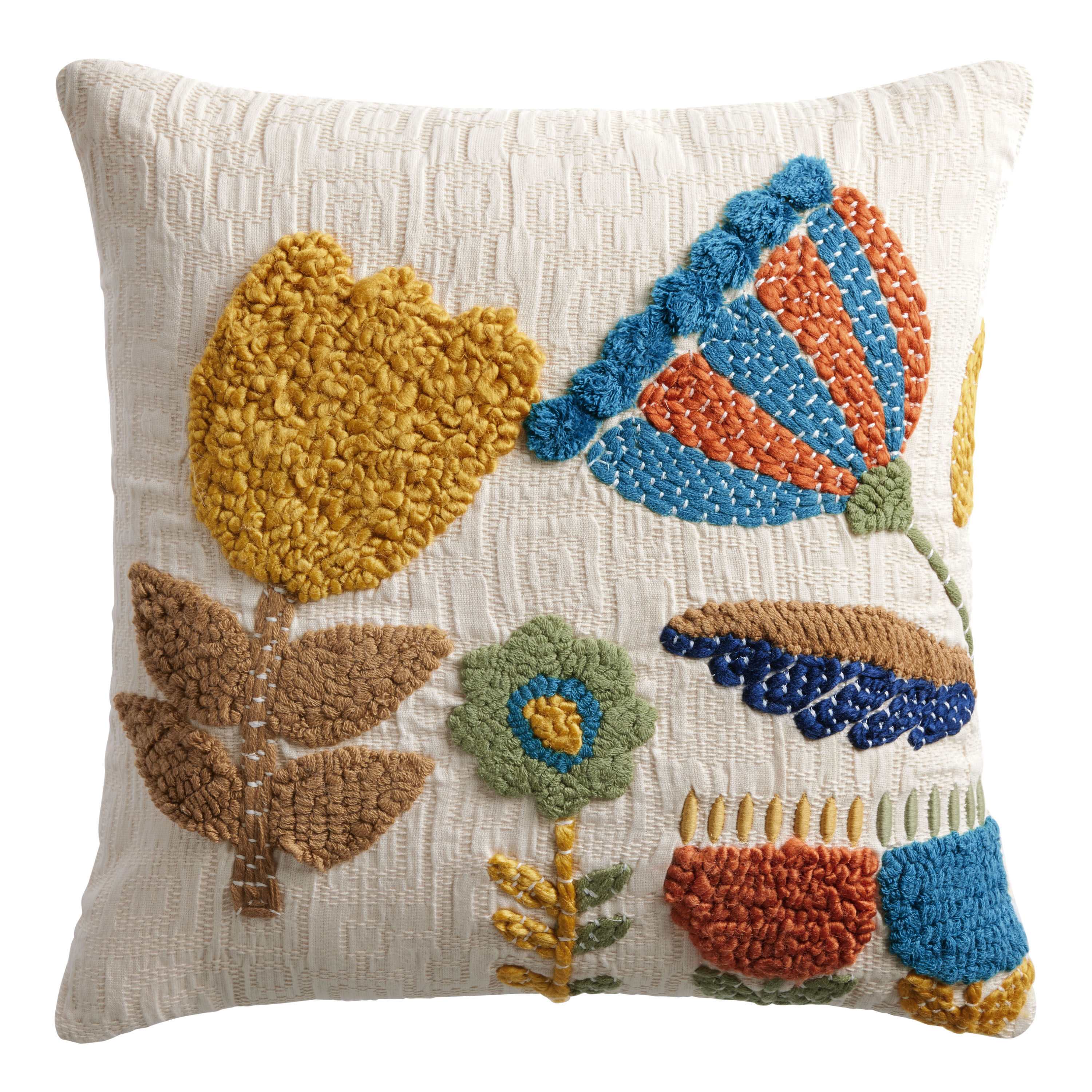 Blue And Yellow Scandi Tulip Throw Pillow World Market