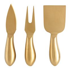 Rumbled Gold Cheese Knives 3 Piece Set