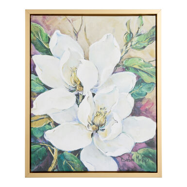 White Summer Blooms Framed Canvas Wall Art White Summer Blooms Framed Canvas Wall Art