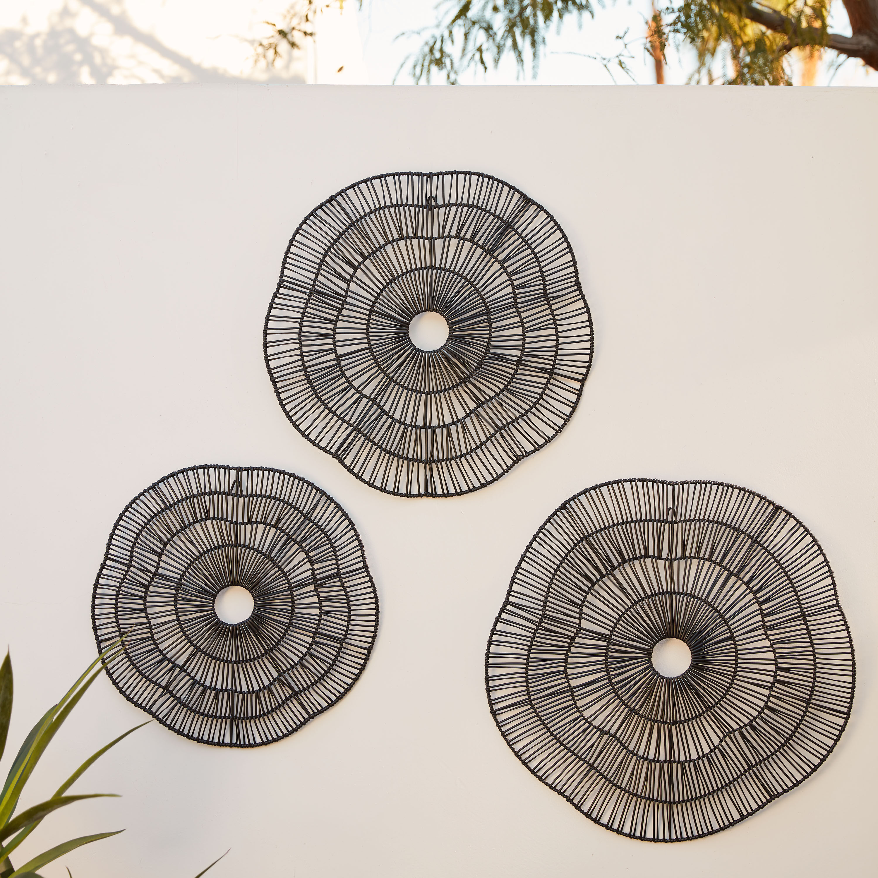 Rattan disc wall art top
