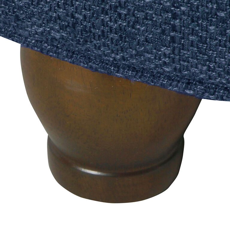 Hill Round Linen Tufted Upholstered Storage Ottoman image number 4