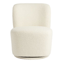 Adleigh Ivory Boucle Upholstered Swivel Chair