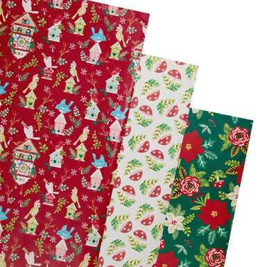 Red Birds And Mushrooms Holiday Wrapping Paper Rolls 3 Pack Red Birds And Mushrooms Holiday Wrapping Paper Rolls 3 Pack