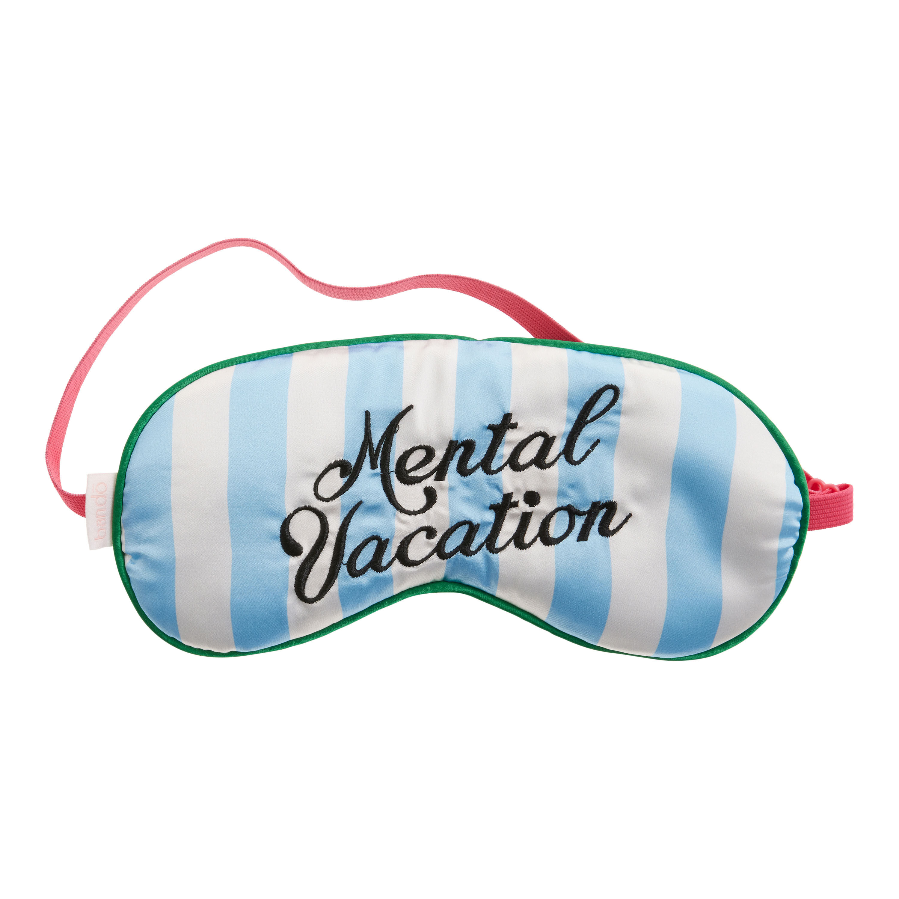Blue and White Satin Mental Vacation Eye Mask image number 0