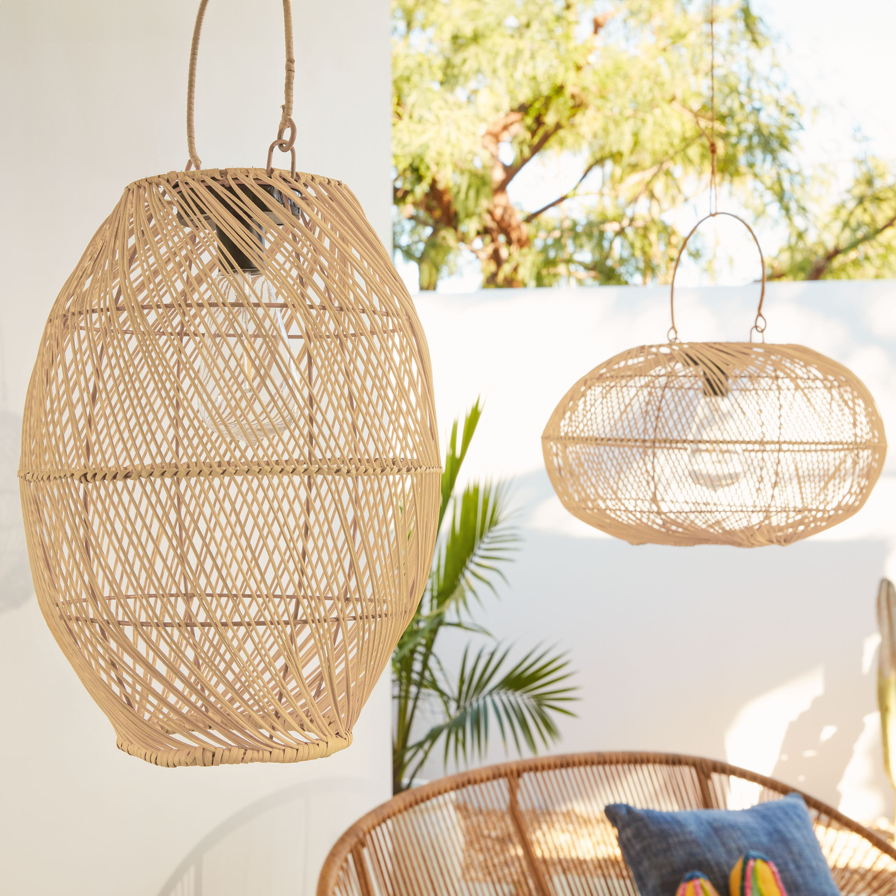 Rattan outdoor lantern on sale
