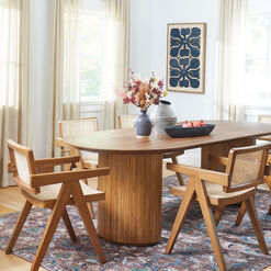 Russo Extra Long Oval Fluted Wood Dining Table