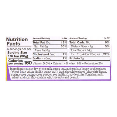 Tony's Chocolonely Milk Chocolate Chip Cookie Bar Tony's Chocolonely Milk Chocolate Chip Cookie Bar