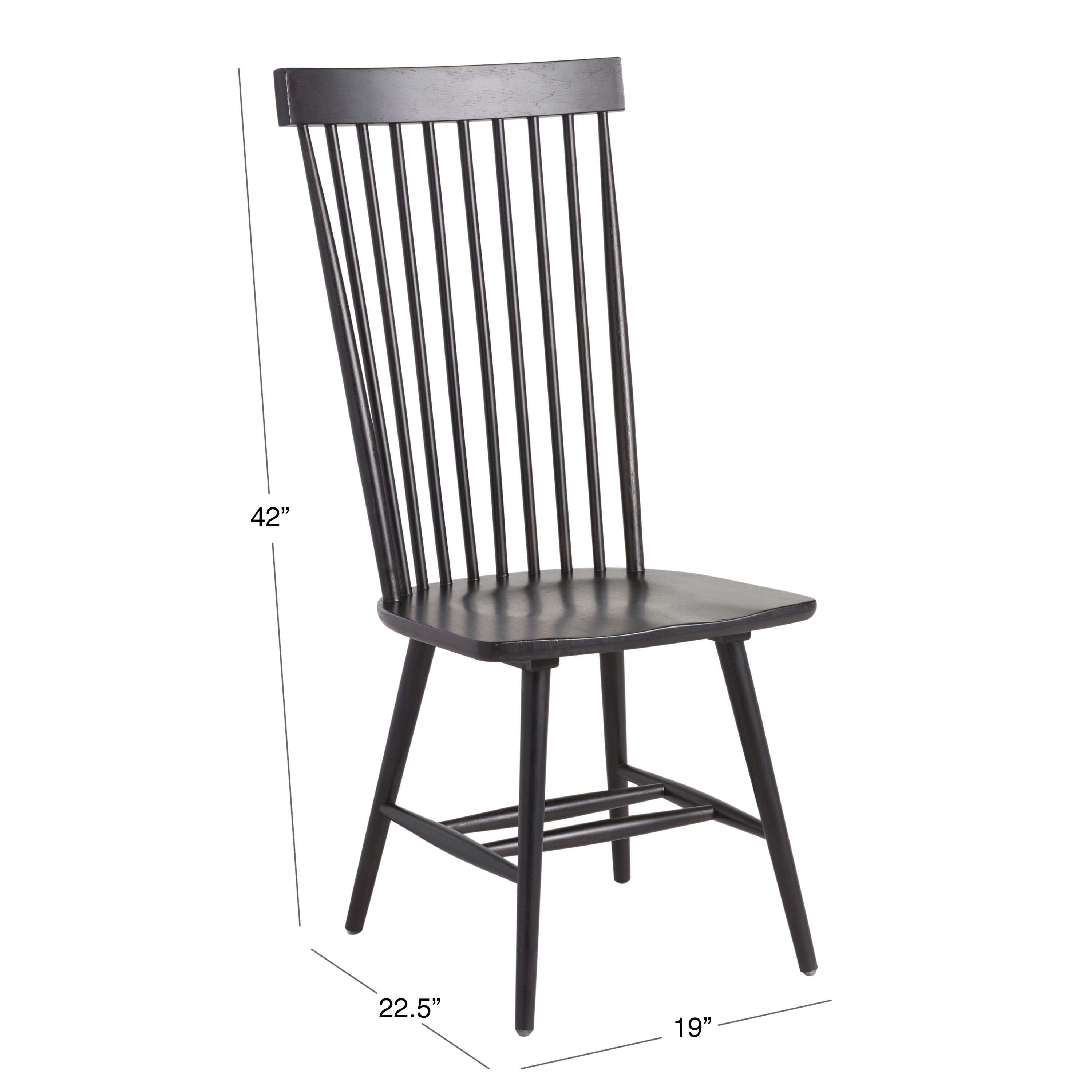 Kamron Black Wood Windsor Style Dining Chair Set of 2 image number 6