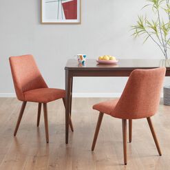 Nelly Orange Upholstered Dining Chair Set Of 2