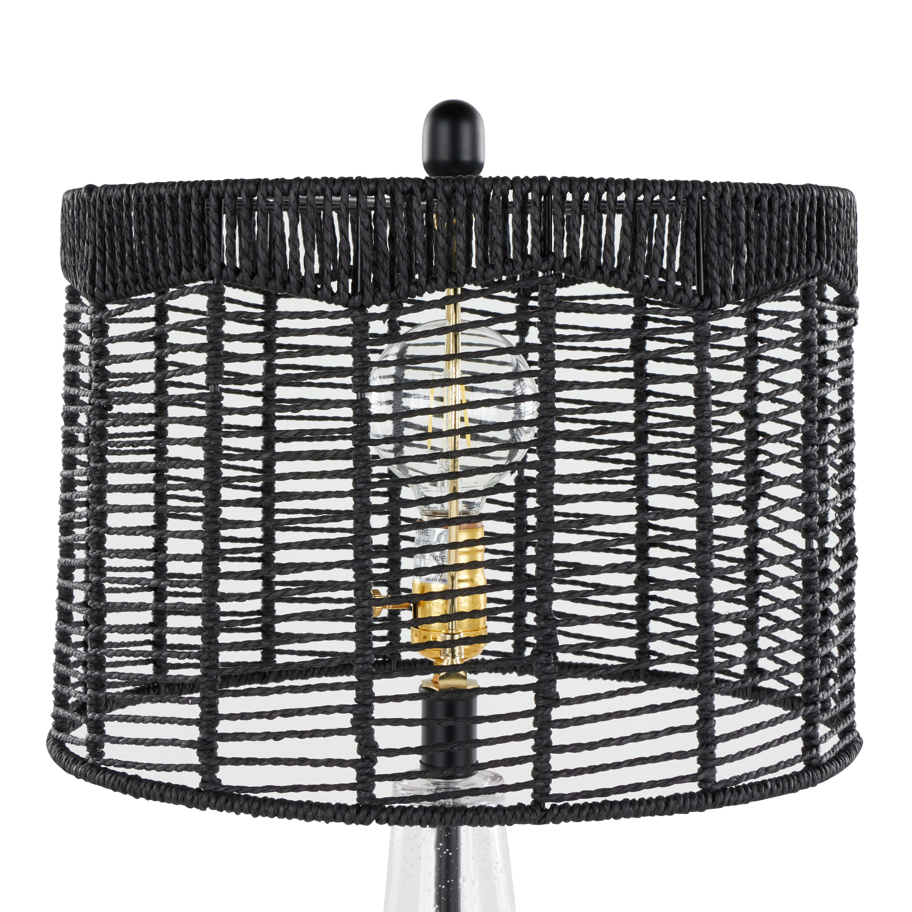 Black wicker table lamp best sale