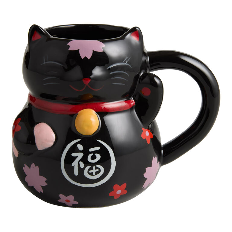 Lucky Cat Figural Ceramic Mug image number 1