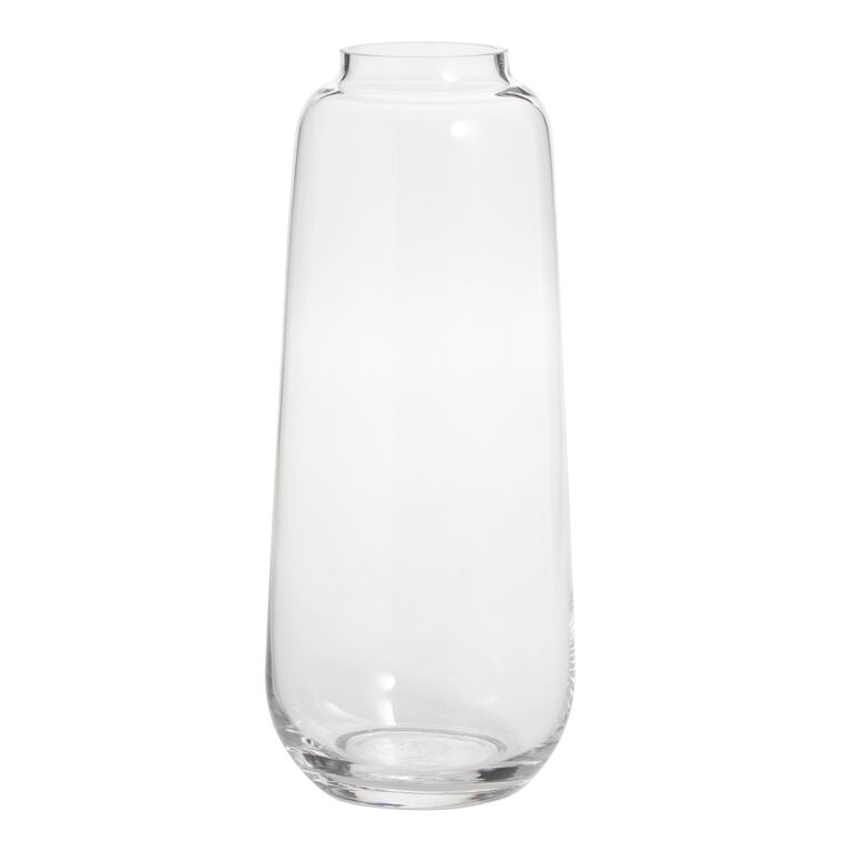 Tall Clear Glass Full Body Contemporary Vase image number 1