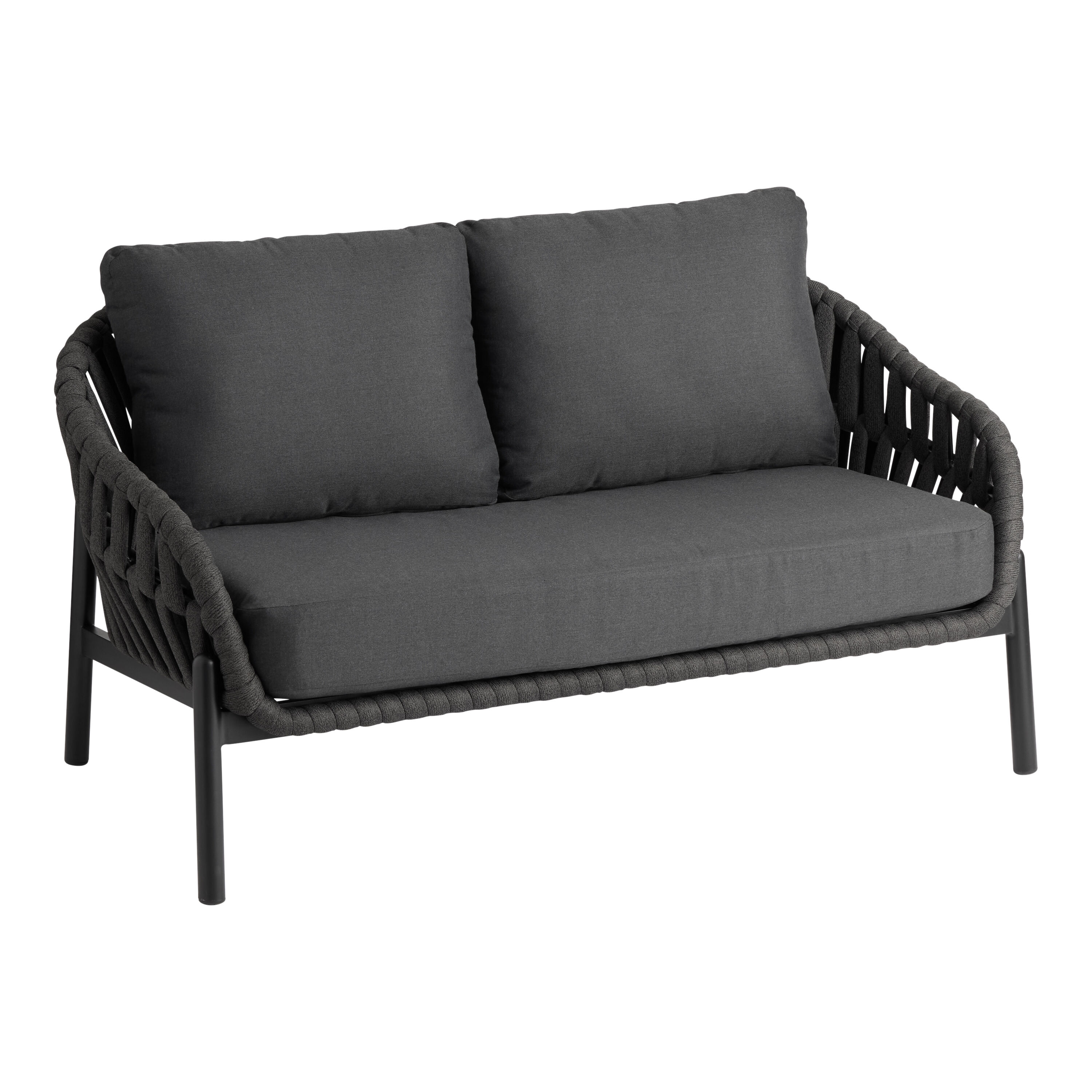 Laguna Dark Gray Rope Curved Back Outdoor Seating Collection image number 1