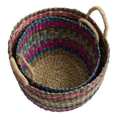 Ember Multicolor Seagrass Striped Basket Ember Multicolor Seagrass Striped Basket