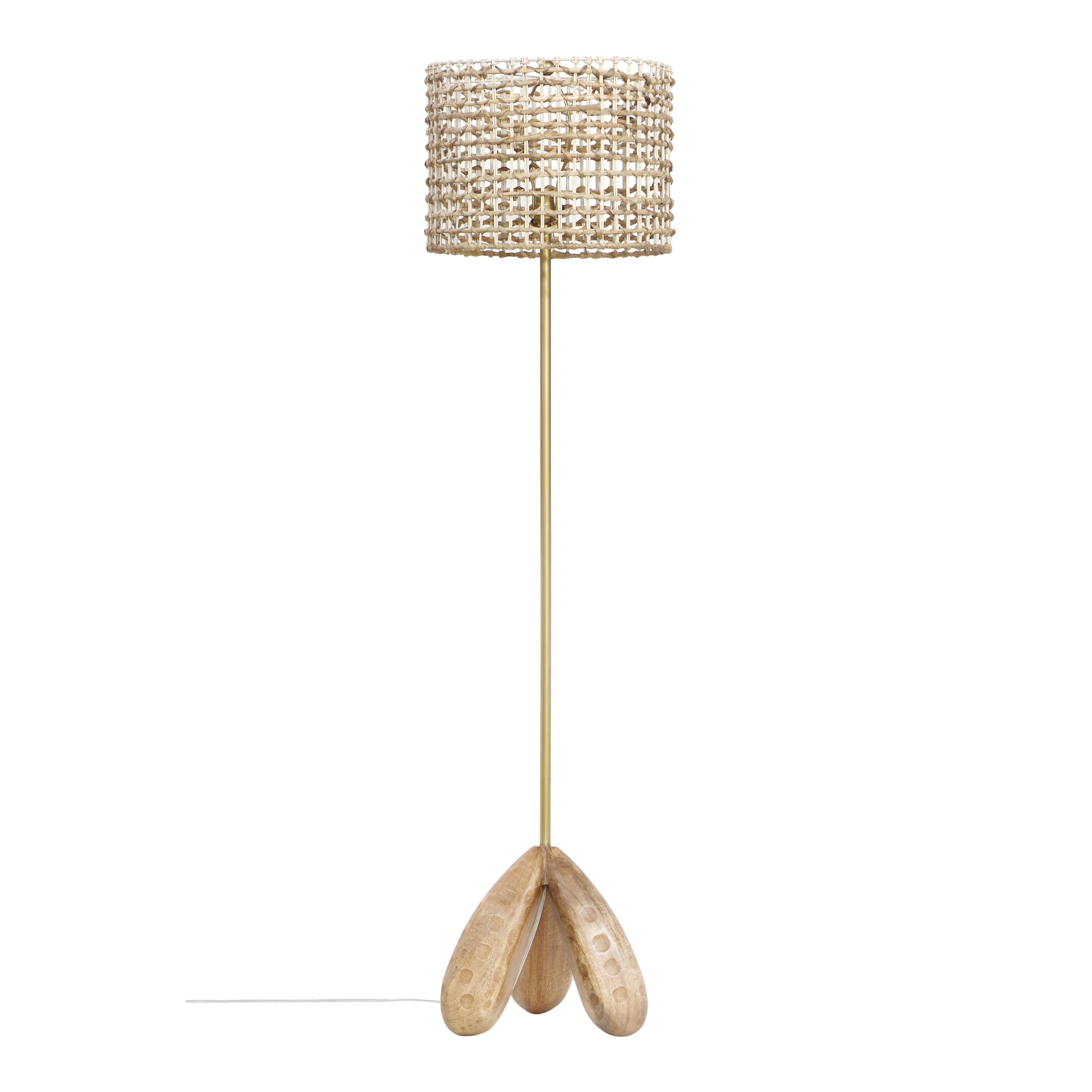 Alondra Wood And Natural Fiber Floor Lamp
