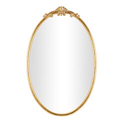 Oval Gold Metal Vintage Style Filigree Wall Mirror