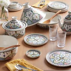 Amira Hand Painted Ceramic Dishware Collection