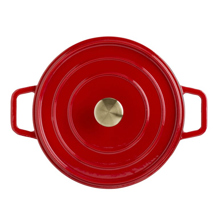 Enameled Cast Iron Dutch Oven Kitchen Round Dutch Oven Oven Saucepan  Cooking Utensils Porcelain Enamel Coated Cast Iron Baking Pan With Self  Bake Lid (red) - Temu