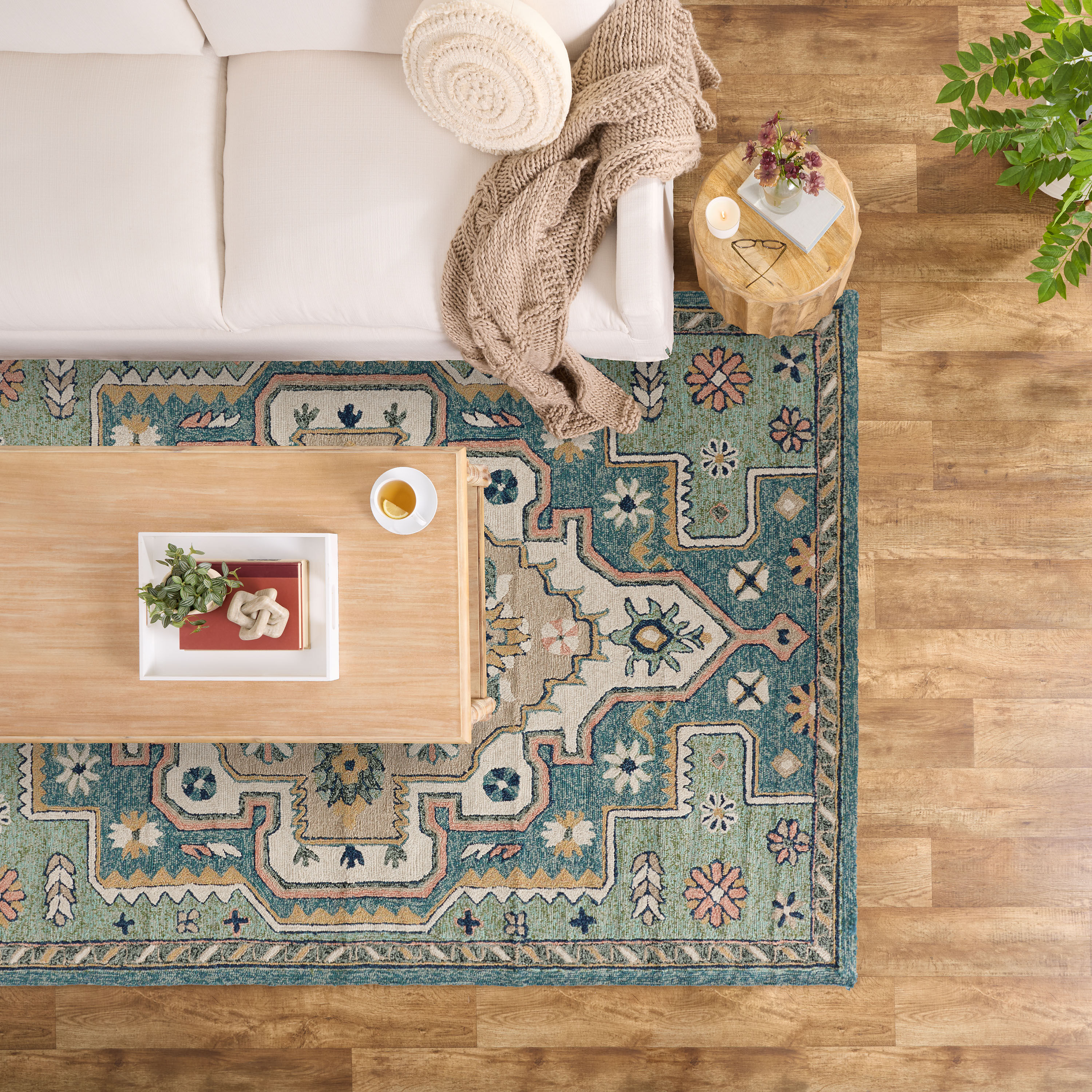 Palermo Green Hand Hooked Recycled Indoor Outdoor Rug