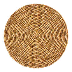 Round Wood Beaded Placemat