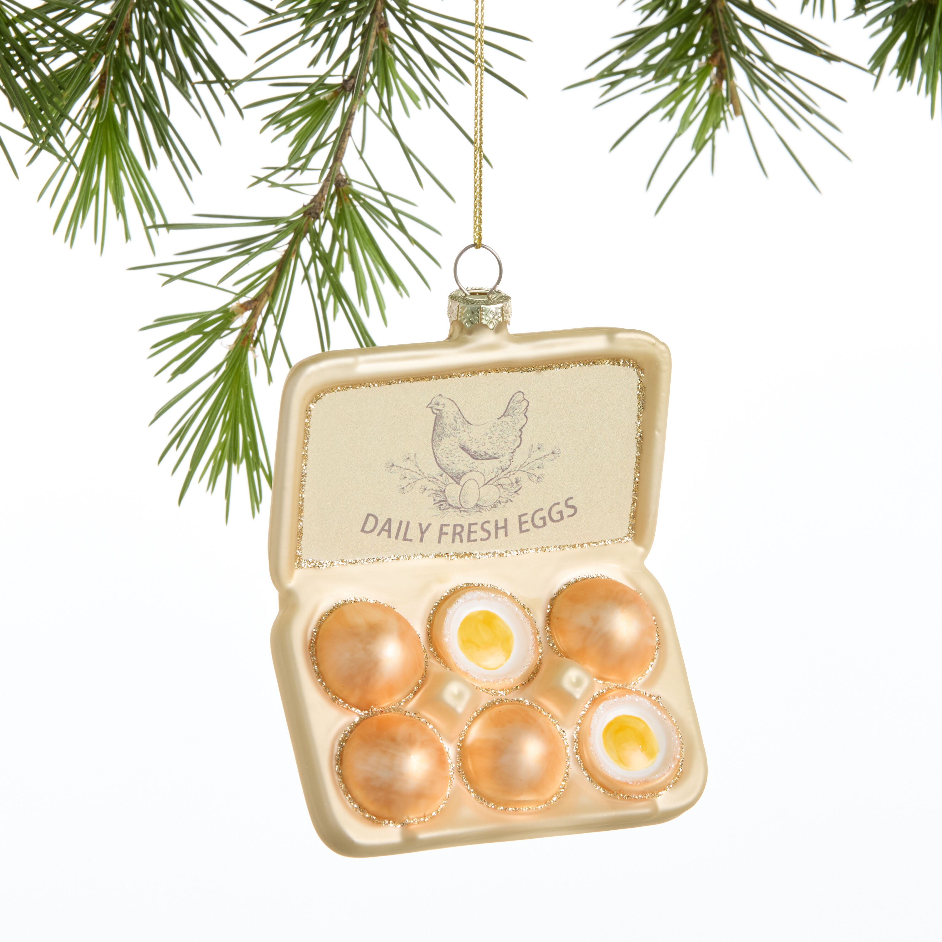 Glass Carton of Eggs Ornament image number 0