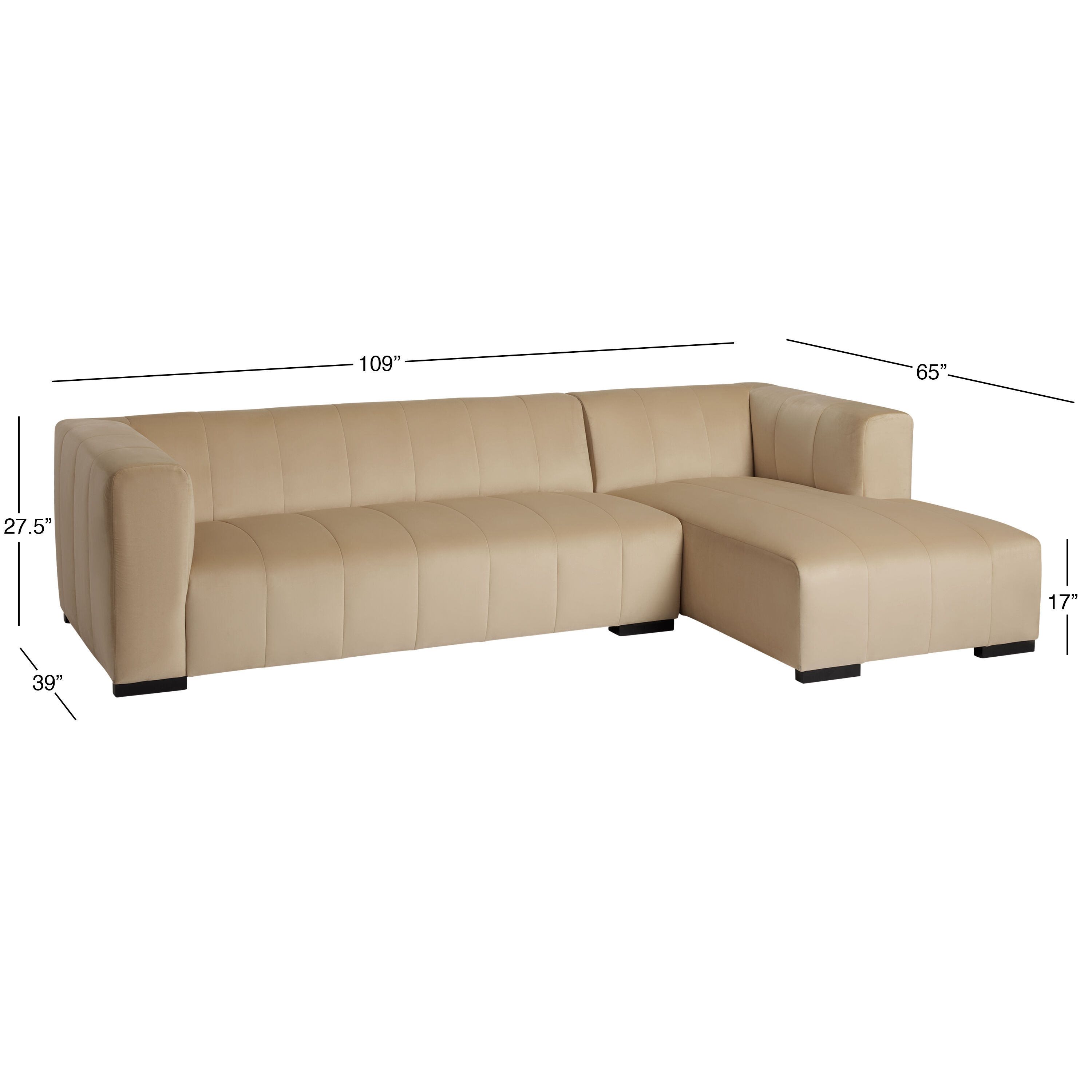 Right store facing sectional