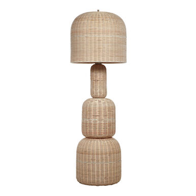 Grace Handwoven Natural Rattan Tiered Dome Floor Lamp Grace Handwoven Natural Rattan Tiered Dome Floor Lamp