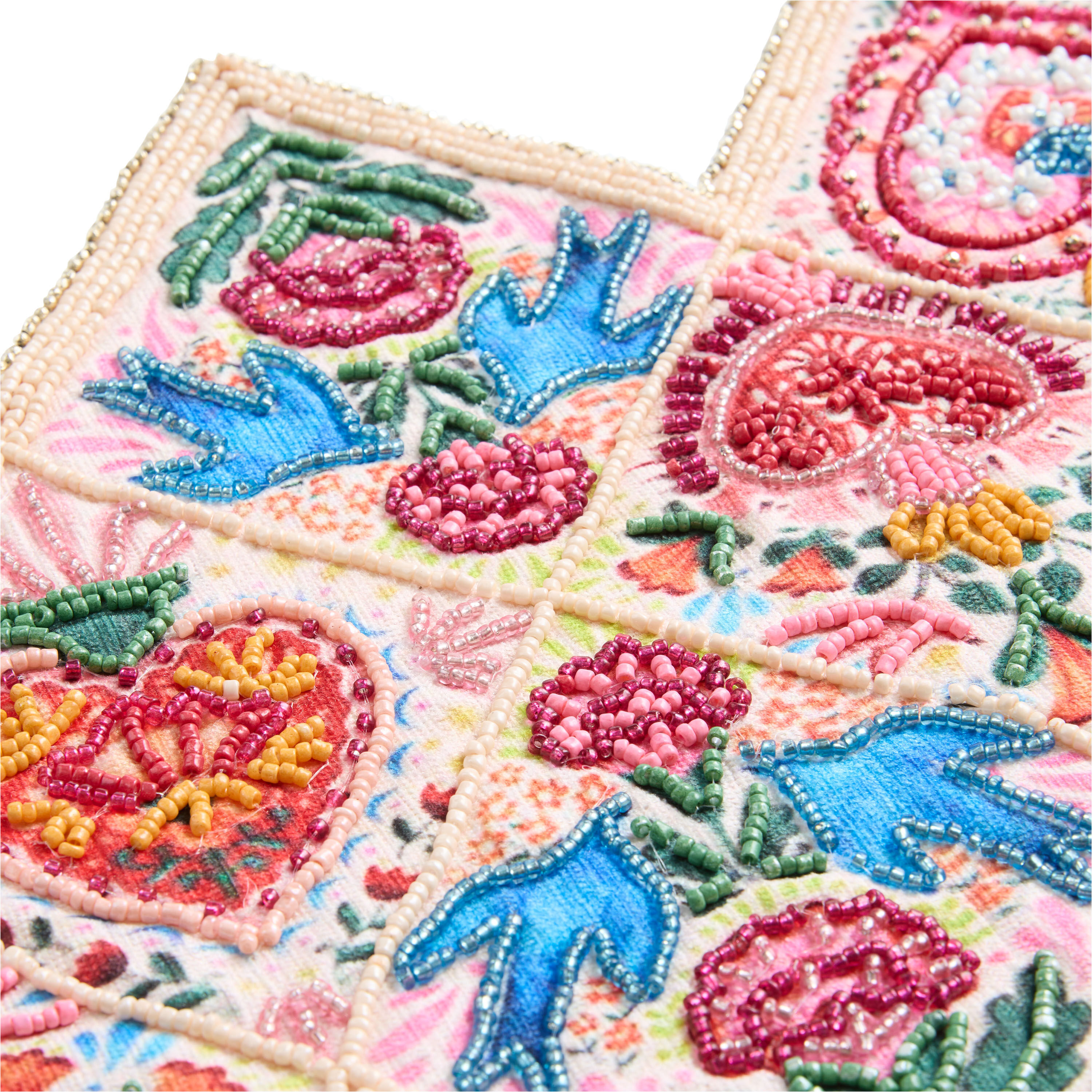 Pink Multicolor Milagro Hearts Beaded Table Runner image number 2