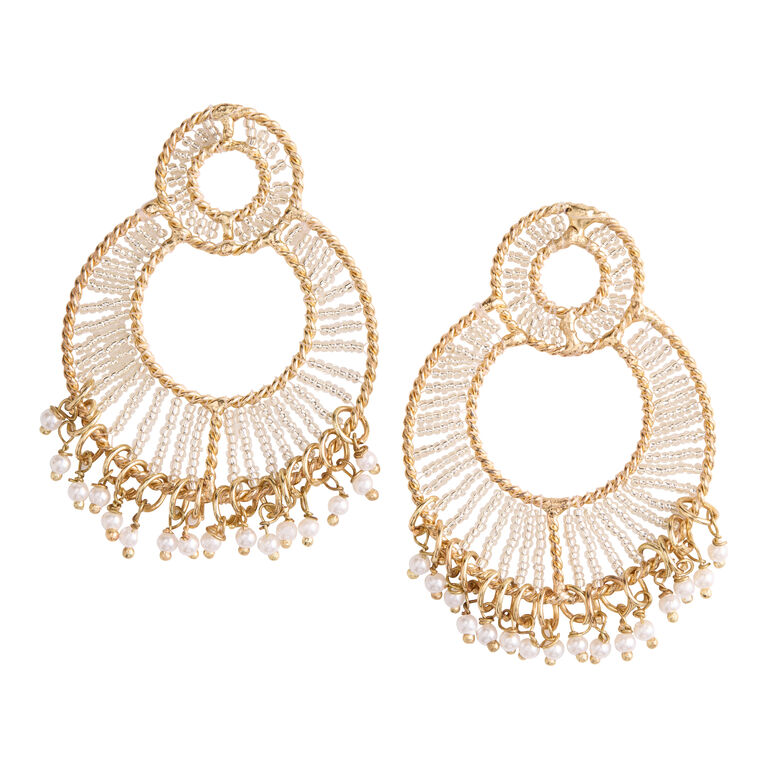 Beaded Disc Dangle Earrings Beaded Disc Dangle Earrings