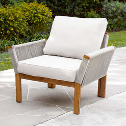 Zurich All Weather Rope and Acacia Wood Outdoor Armchair