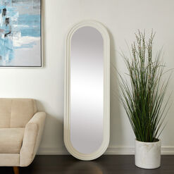 Oval White Wood Full Length Mirror