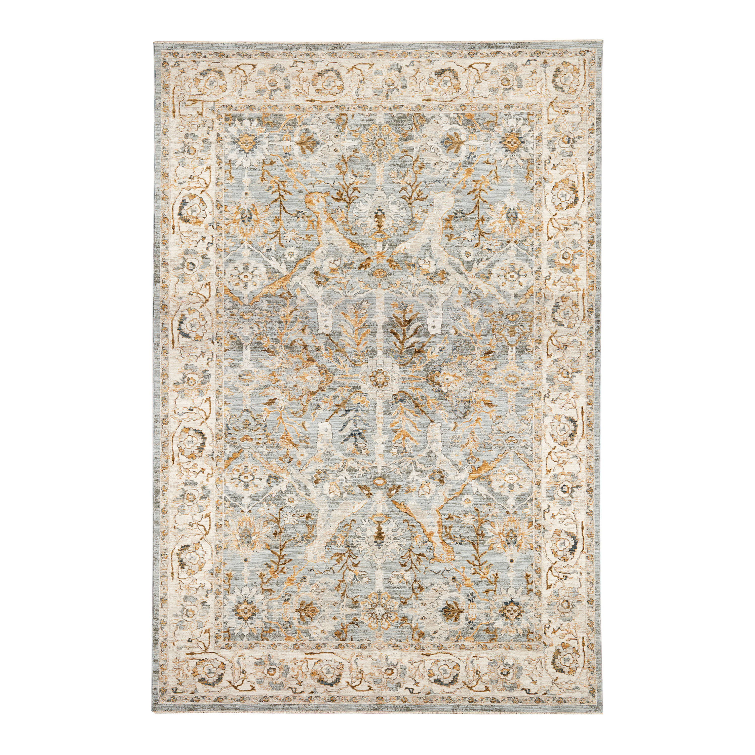 Vera Yellow and Ivory Persian Style Tufted Wool Area Rug