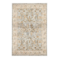 Impressions Kashan Blue and Gold Traditional Style Area Rug