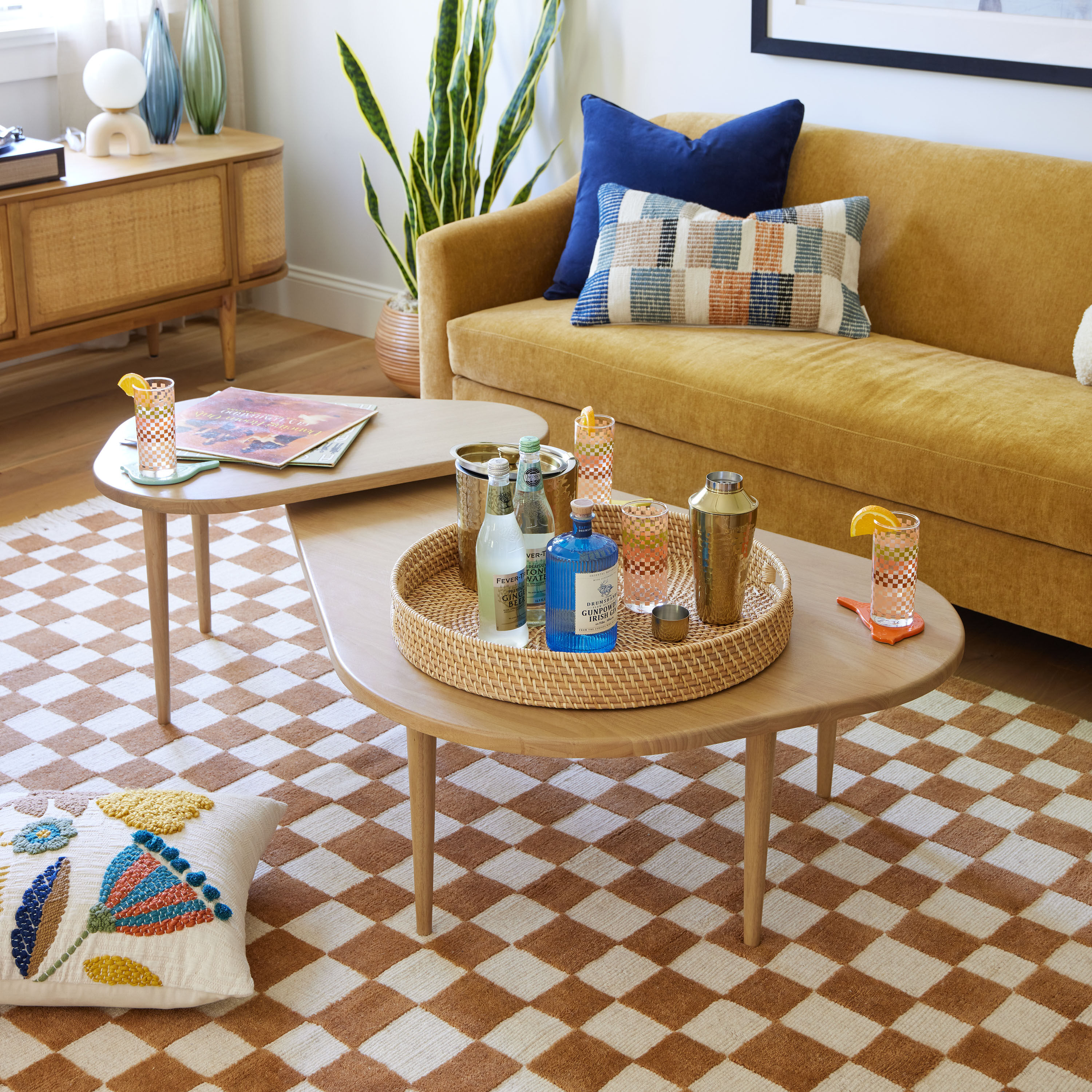 Wood nesting shop end tables