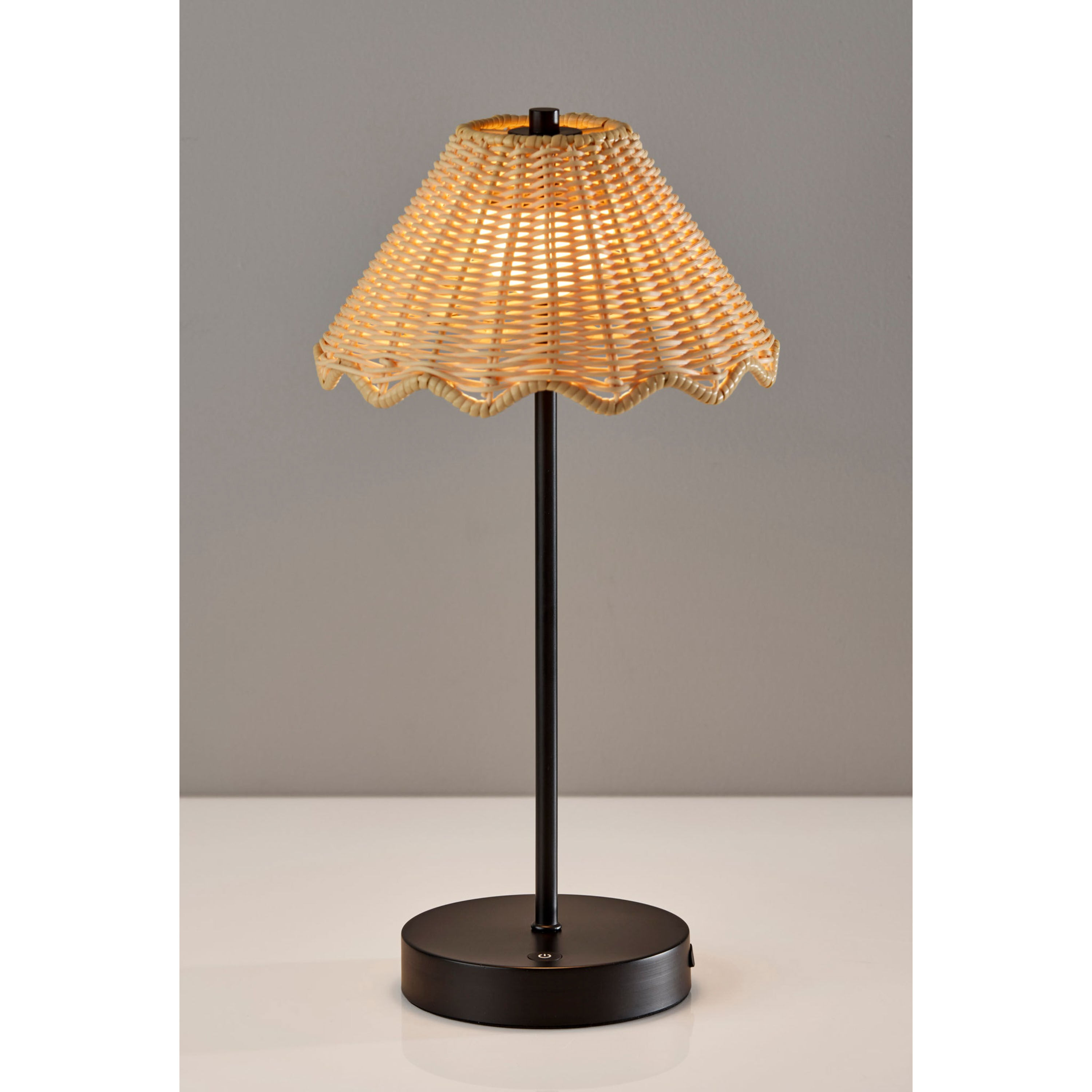 Table lamp with rattan shade on sale