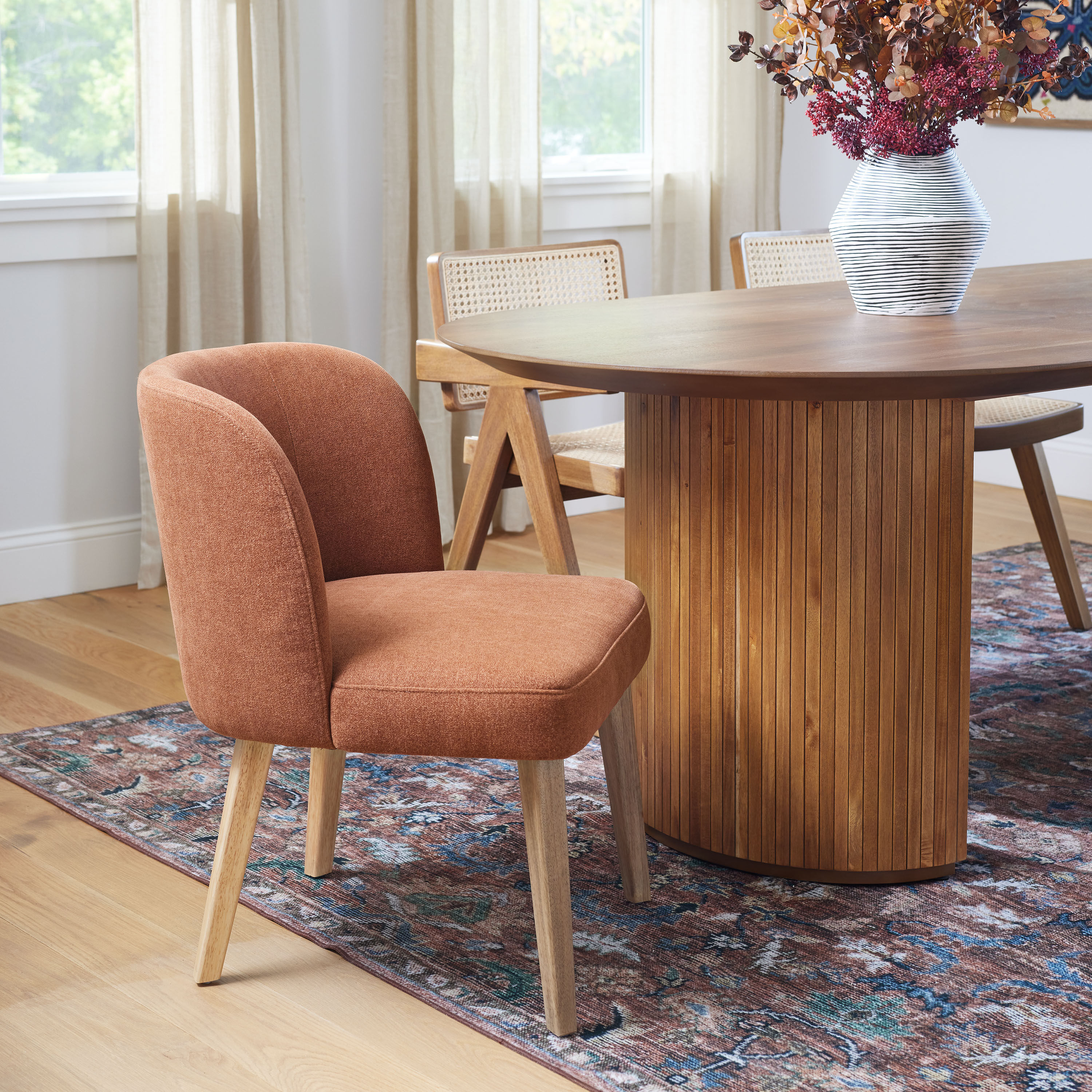 Karena Curved Back Upholstered Dining Chair Set of 2 World Market