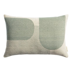 Teal Jacquard Abstract Shapes Lumbar Pillow