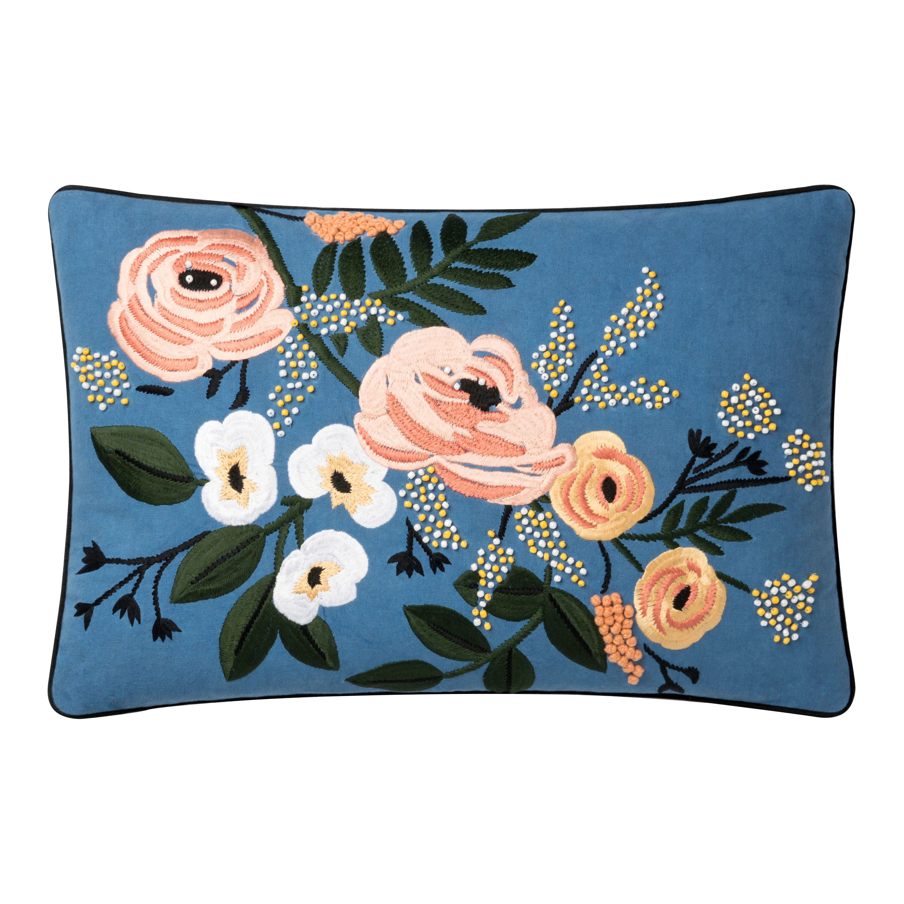 Pink and shop blue lumbar pillow