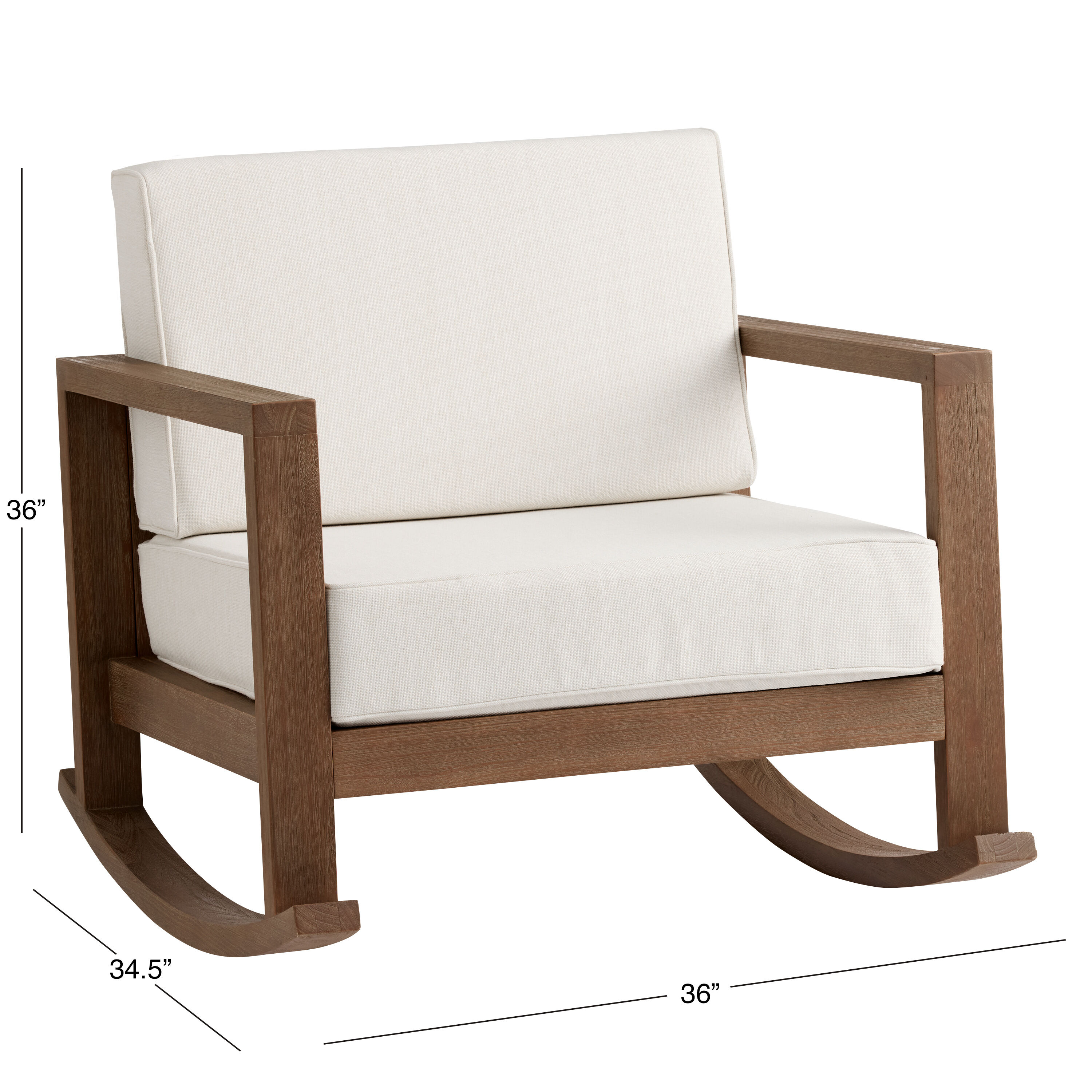 Segovia Light Brown Eucalyptus Wood Outdoor Rocking Chair image number 5