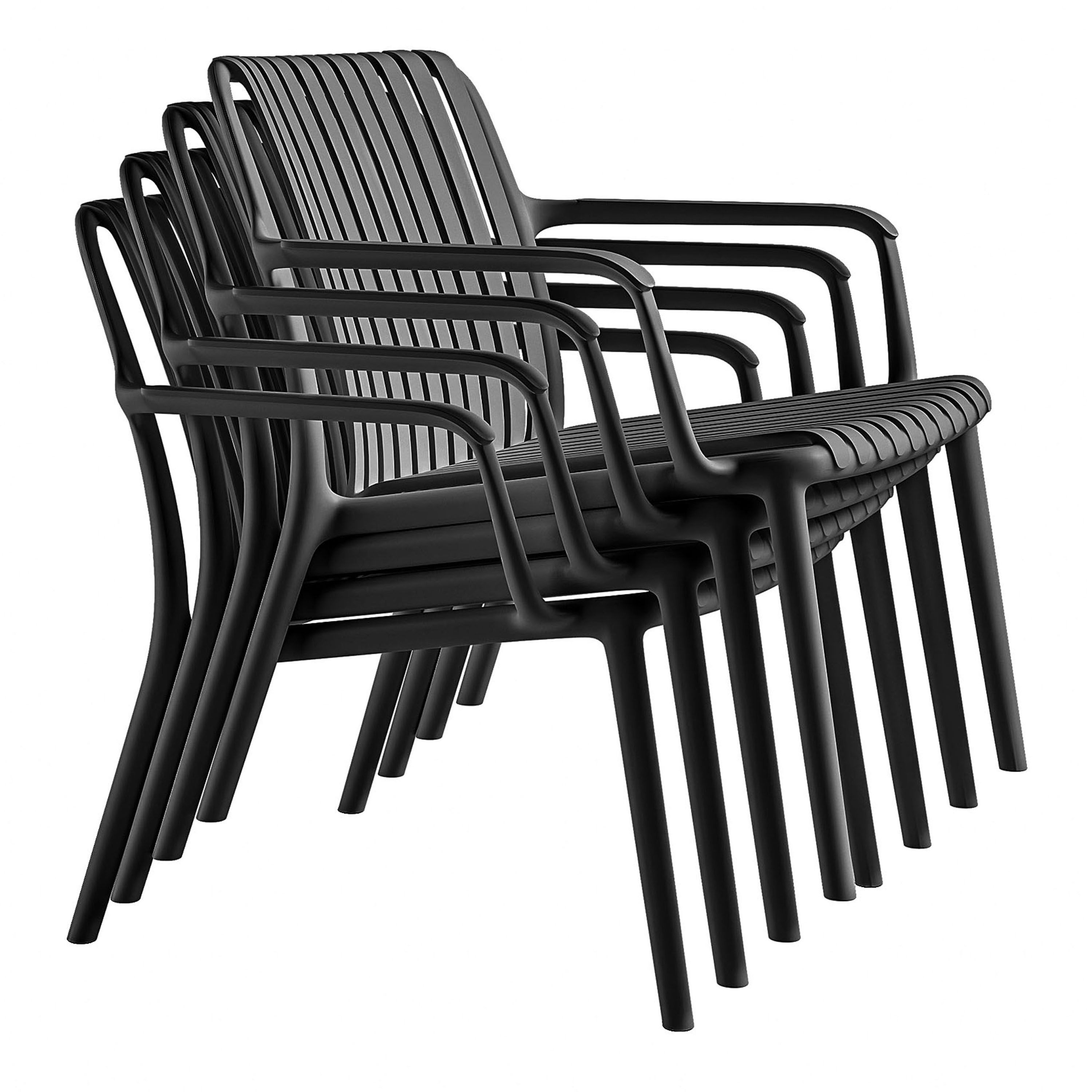 Lathan Slatted Outdoor Stacking Chair 2 Piece Set image number 5
