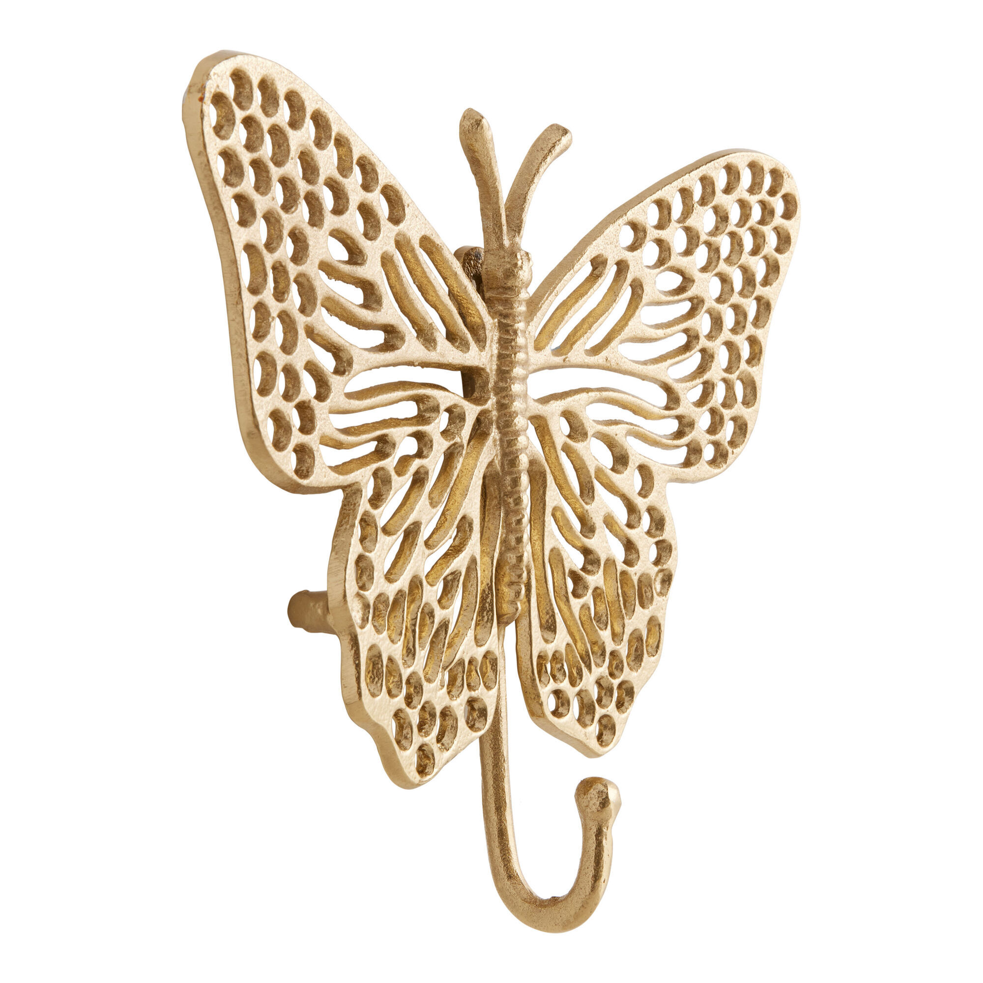 Antique Gold Metal Butterfly Wall Hook