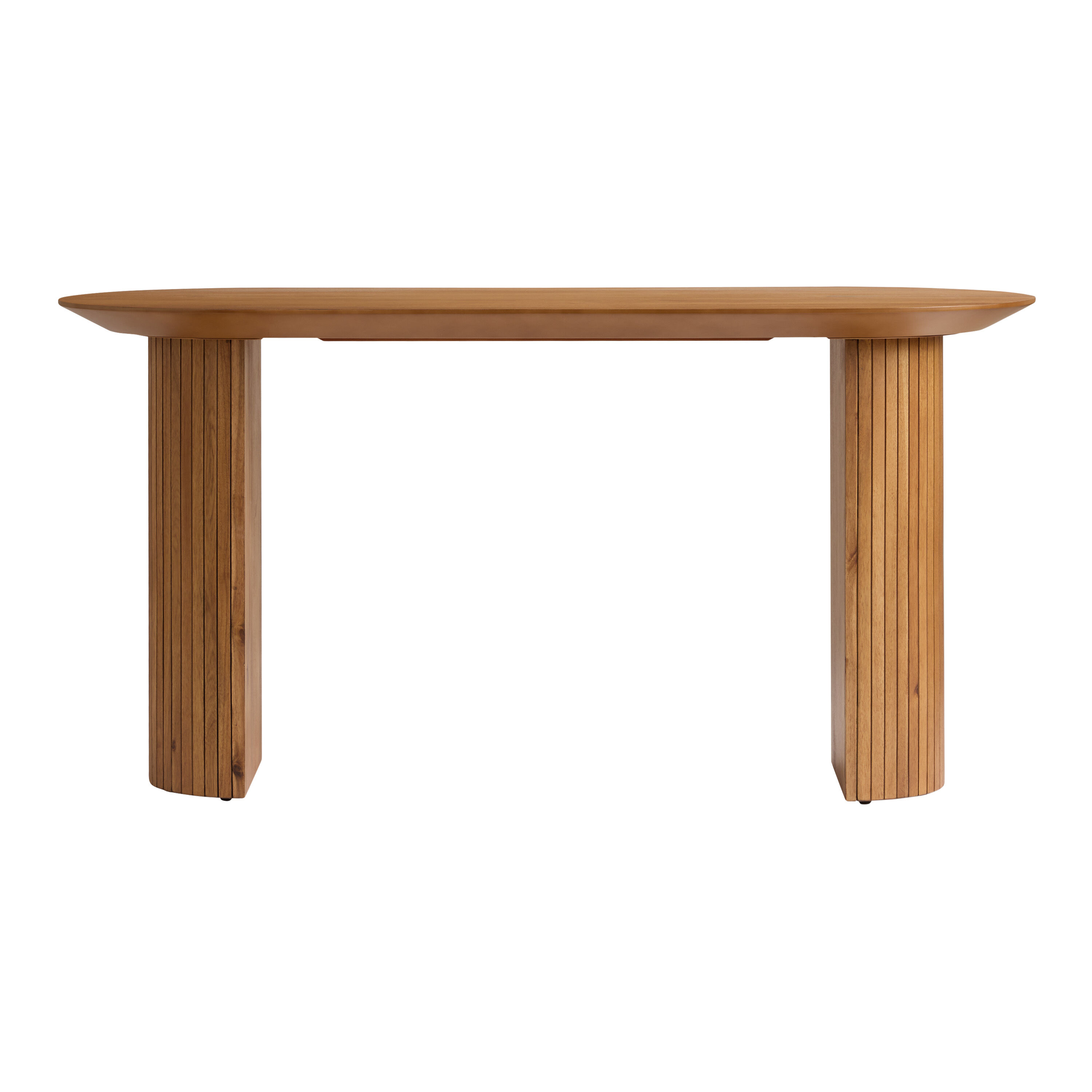 Russo Oval Fluted Wood Desk image number 1