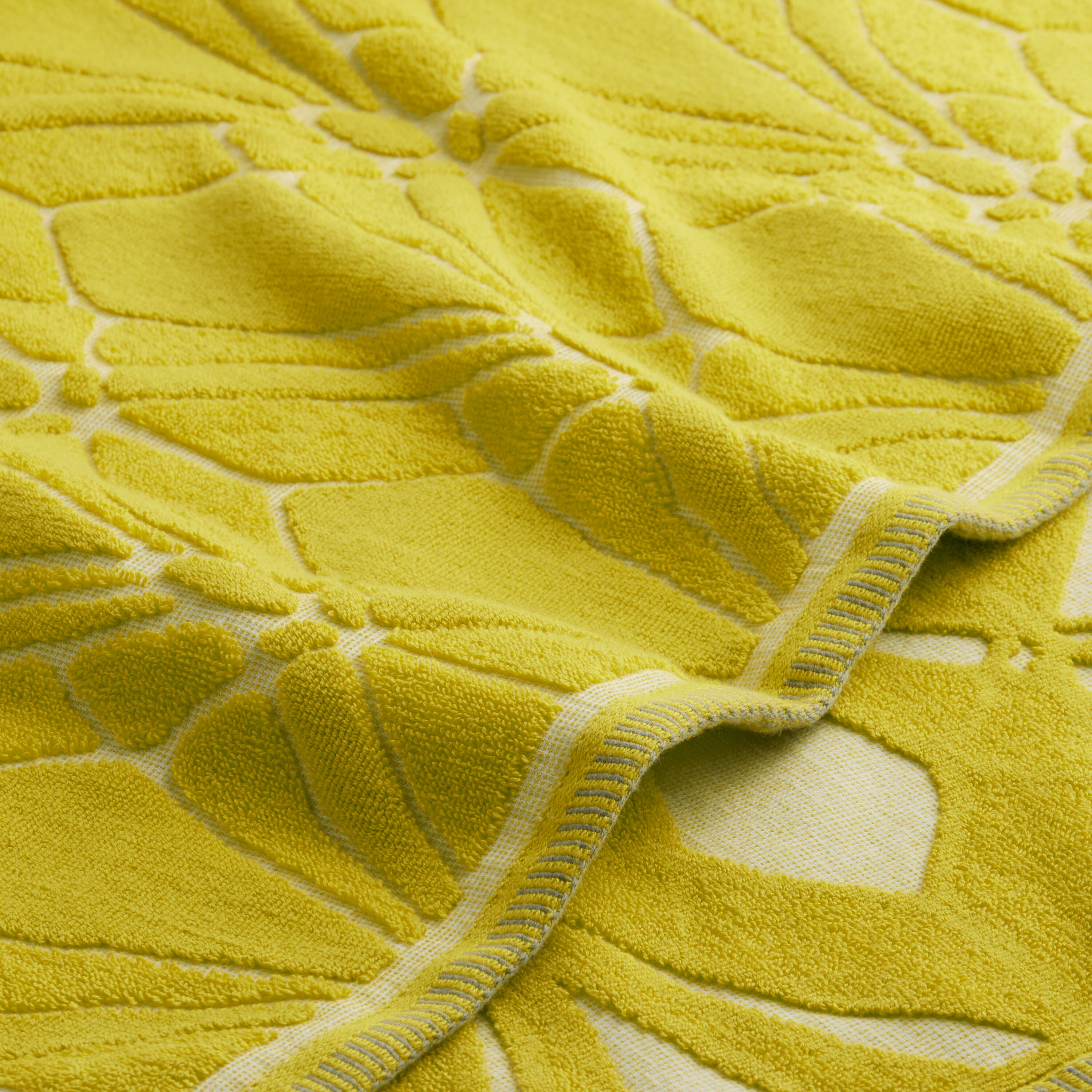 Gable Chartreuse Green Sculpted Leaf Hand Towel World Market